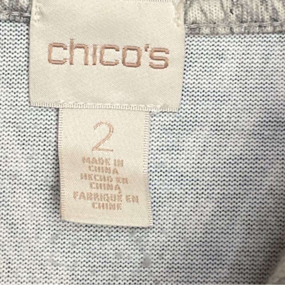 Chico’s Luxe Chevron Printed Cowl Neck Top Size Large - Picture 8 of 12
